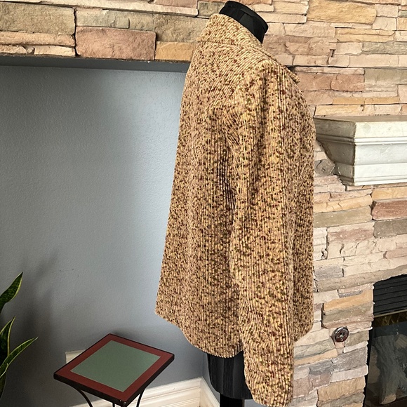 VTG 60s Indie Academia Corduroy Blazer Artsy Hipster Soft Wale Speckled Brown L - Picture 5 of 10